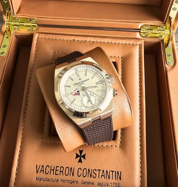 Vacheron Constantin Overseas Dual Time 7900V/000R-B336 Rose Gold Silver Dial