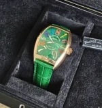 Franck Muller Crazy Hour 18k Rose Green Wristwatch