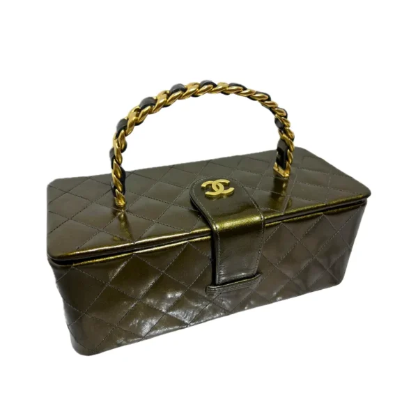 Chanel Vintage Vanity Box Olive Green Bag 1994 Limited Edition