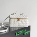 Bang Bang Vanity Intrecciato Leather Tote white