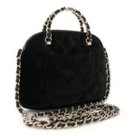 Chanel Velvet Black Quilted Shiny Coco Clutch