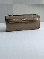 Hermes Kelly Cut Sesame Swift Leather Clutch