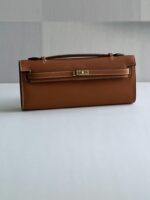 Hermes Kelly Cut Sesame Swift Leather Clutch Bag - Image 8