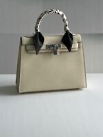 Hermes Kelly 25 Palladium Hardware Structured Handbag