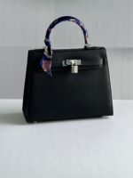 Hermes Kelly 25 Palladium Hardware Structured Handbag