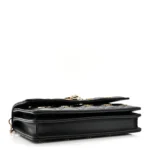 Christian Dior Lambskin Cannage Butterfly Studs Miss Dior Pouch Black