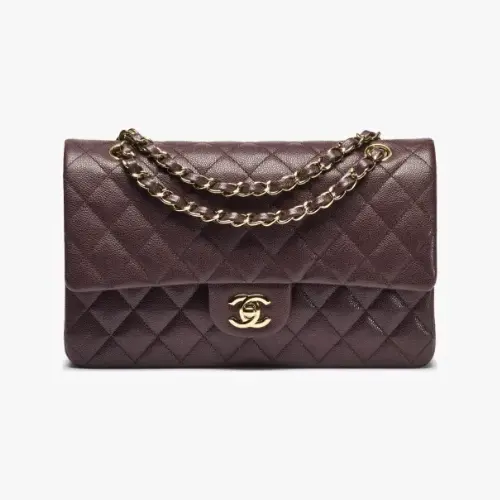 Chanel Classic Double Flap Dark Brown Lambskin Handbag
