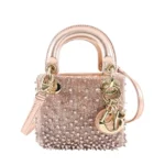 Dior Lady Dior Pink Metallic Leather Micro Bag