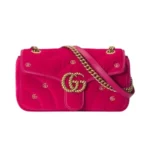 Gucci gg marmont medium shoulder bag - dark pink velvet