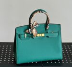 Hermès Birkin 30 handbag in Vert Jade Epsom leather with scratch-resistant finish and polished palladium hardware