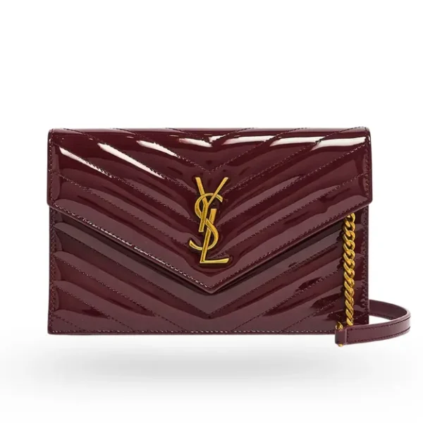 Saint Laurent Envelope WOC Dark Red Wine