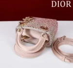 Dior Lady Dior Pink Metallic Leather Micro Bag