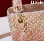 Dior Lady Dior Pink Metallic Leather Micro Bag