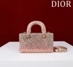 Dior Lady Dior Pink Metallic Leather Micro Bag