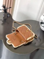 Chanel Mini Flap Brown Lambskin 24K