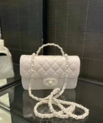 Chanel Mini Gray Lambskin Chain Shoulder Bag