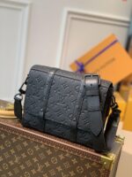 Louis Vuitton Black Monogram Leather Messenger Bag - Image 6