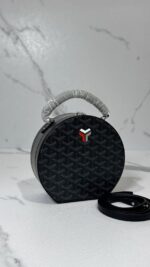 Structured Round Handbag with Detachable Customizable Crossbody Strap