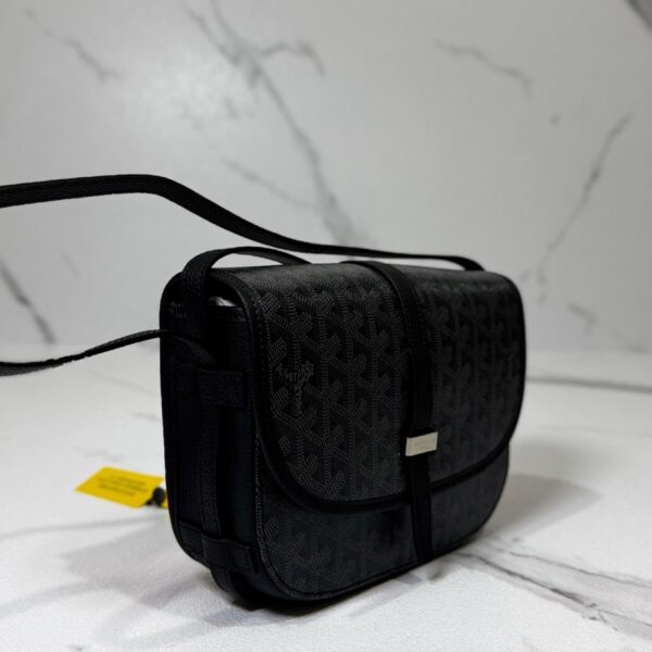 Goyard Plumet Black Chevron Canvas Crossbody Bag