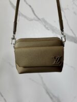 Luxe Louis Vuitton Locky BB Earthy Olive Leather Crossbody
