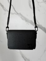 Louis Vuitton Black Leather Crossbody Bag - Image 5