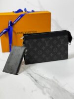 Louis Vuitton Monogram Black Pouch Set