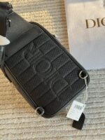 Dior Saddle Messenger Bag Black Grained Calfskin Leather
