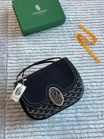 Goyard Cap-Vert PM Black Goyardine Canvas Side Bag