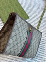 Gucci Jumbo GG Canvas Leather Trim Toiletry Pouch