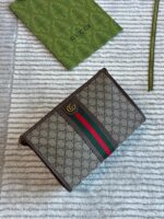 Gucci Jumbo GG Canvas Leather Trim Toiletry Pouch