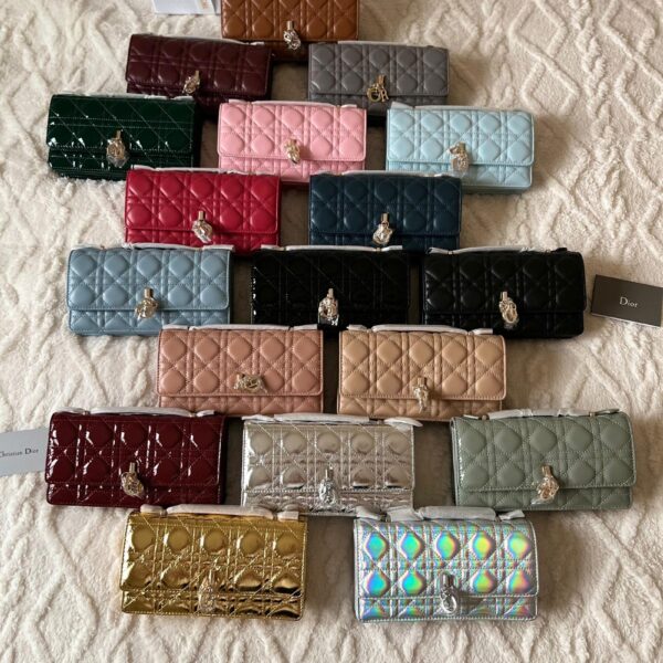 Dior Caro Long Wallet Sand Supple Cannage Calfskin