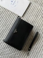 Prada Re-Nylon Triangle Logo Zipper Pouch