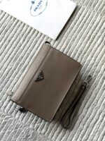 Prada Re-Nylon Triangle Logo Zipper Pouch