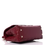 Burgundy Caviar Lizard Embossed Quilted Mini Coco Handle Bag