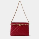 Chanel Red Caviar Leather Shopping Shoulder Bag