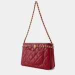 Chanel Red Caviar Leather Shopping Shoulder Bag
