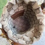 GUCCI Ophidia mini bucket bag in brown leather - Image 3