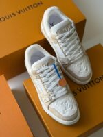 Luxury LV Trainer Sneaker White Beige Dubai Exclusive - Premium Leather Casual Shoes UAE