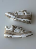 Luxury LV Trainer Sneaker White Beige - Image 3