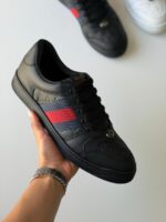 Gucci Athletic Shoes and Sneakers featuring signature Web stripe and interlocking G logo