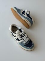 Fendi Match White Suede Low Tops with contrasting yellow sole and FF logo detail