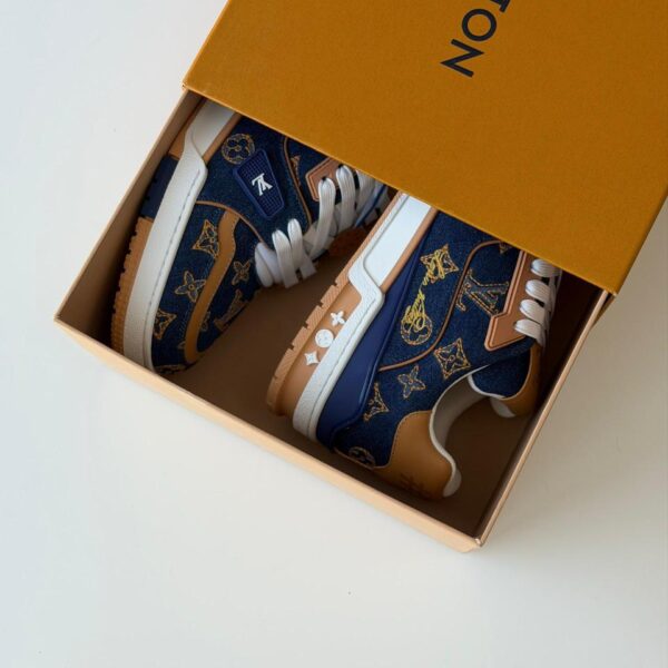 Louis Vuitton LV Trainer Sneaker in classic Monogram canvas with calfskin trim