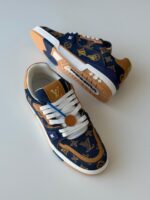 Louis Vuitton LV Trainer Sneaker in classic Monogram canvas with calfskin trim