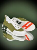 Hermès Bouncing Sneaker in suede and technical mesh with dynamic contrasting rubber sole and signature H motif