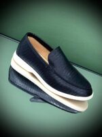 Men's Soft Bottom Suede Leather Loafer with flexible driving sole and classic stitching detail