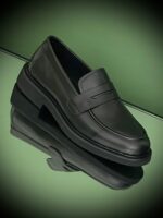 Salvatore Ferragamo Leather Rubber-Sole Penny Loafers in brown calfskin with Gancini detail