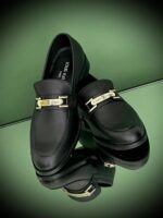 Aspeerio Zero Gravity Luxe Loafers in lightweight black leather with flexible sole and moc-toe stitching