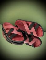 Hermès Kazmir Men's Cross Slippers in soft suede leather with signature H-stitching and rubber sole