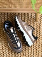 Men’s Platform Vintage Suede Leather Trainer Sneakers with gum sole and retro color blocking