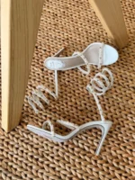 René Caovilla 105mm sandals with pearl and crystal wrap-around serpent straps